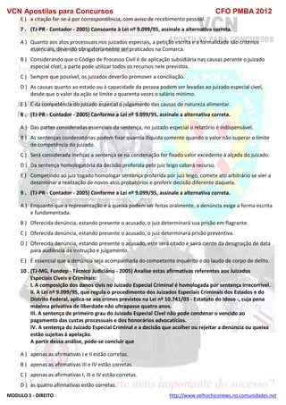  direito para o concurso CFOBA