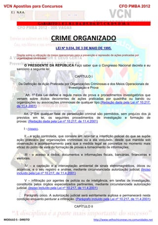  direito para o concurso CFOBA