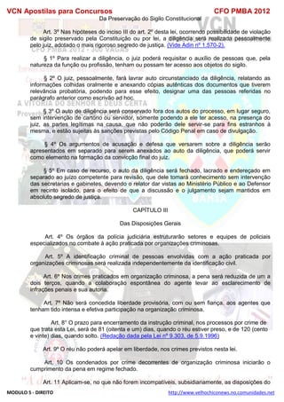  direito para o concurso CFOBA