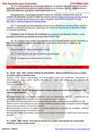  direito para o concurso CFOBA