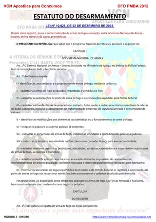  direito para o concurso CFOBA