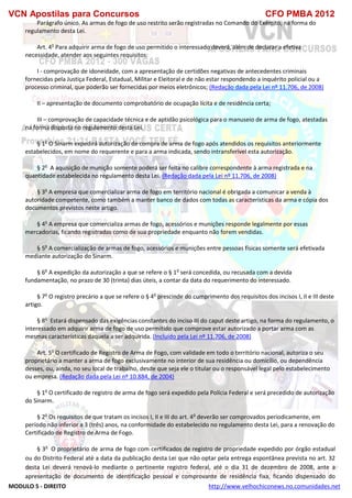  direito para o concurso CFOBA