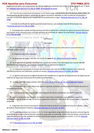  direito para o concurso CFOBA