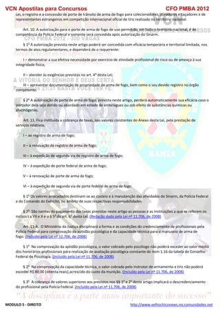  direito para o concurso CFOBA