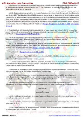  direito para o concurso CFOBA