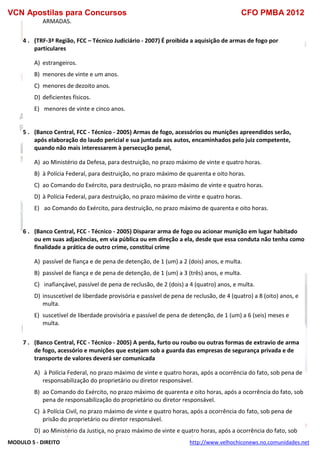  direito para o concurso CFOBA