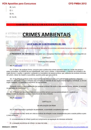  direito para o concurso CFOBA