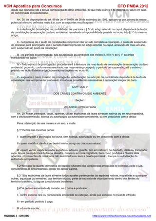  direito para o concurso CFOBA