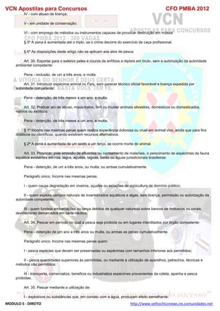  direito para o concurso CFOBA