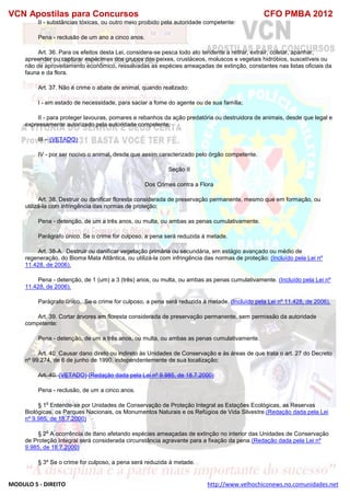  direito para o concurso CFOBA