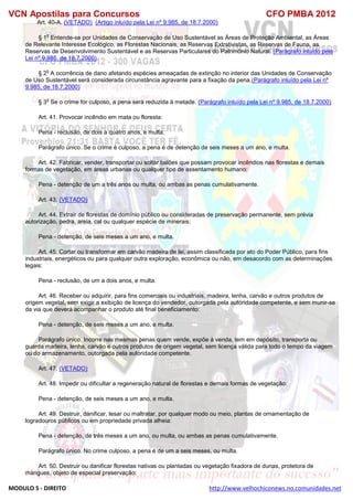  direito para o concurso CFOBA