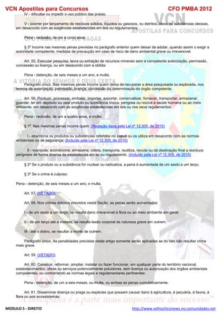  direito para o concurso CFOBA