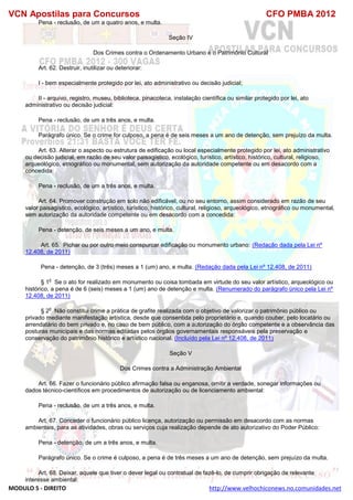  direito para o concurso CFOBA