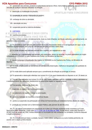  direito para o concurso CFOBA