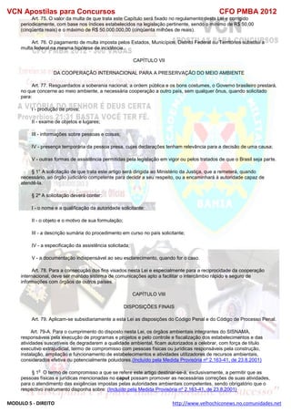  direito para o concurso CFOBA