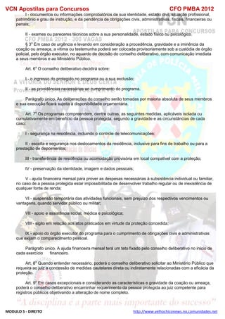  direito para o concurso CFOBA