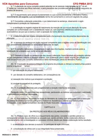  direito para o concurso CFOBA