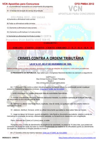  direito para o concurso CFOBA