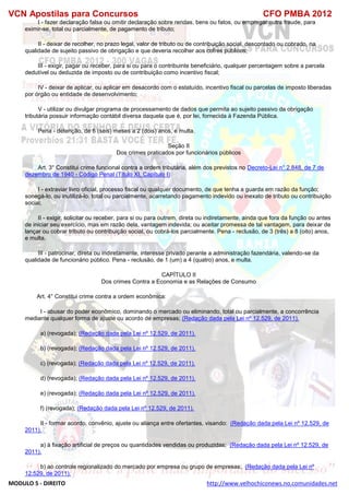  direito para o concurso CFOBA