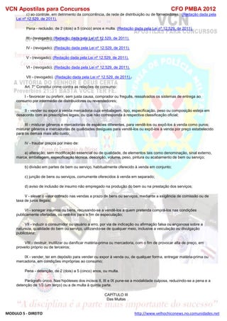  direito para o concurso CFOBA