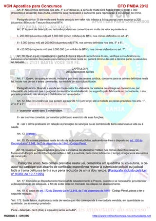  direito para o concurso CFOBA