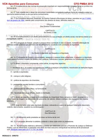  direito para o concurso CFOBA