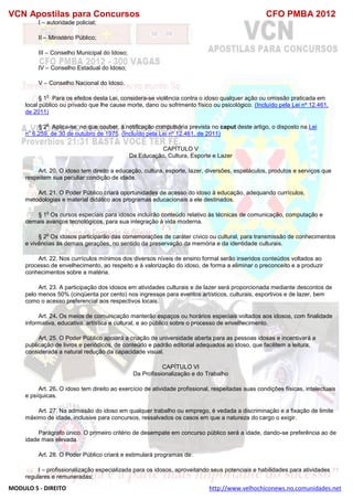  direito para o concurso CFOBA