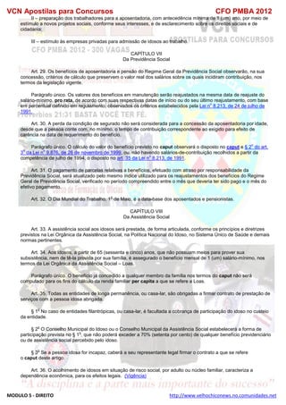  direito para o concurso CFOBA