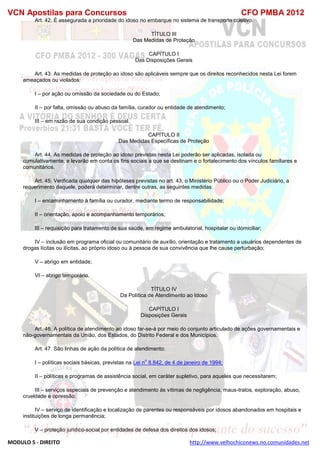  direito para o concurso CFOBA