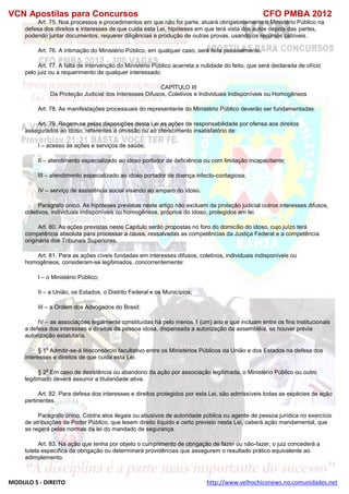  direito para o concurso CFOBA