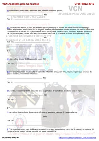  direito para o concurso CFOBA