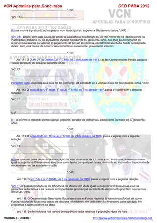  direito para o concurso CFOBA