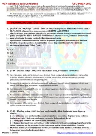  direito para o concurso CFOBA