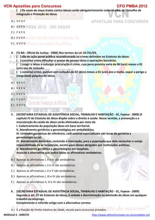  direito para o concurso CFOBA