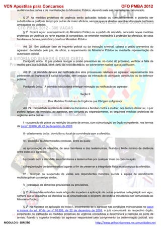  direito para o concurso CFOBA