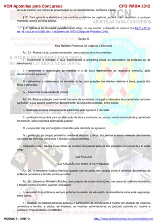  direito para o concurso CFOBA