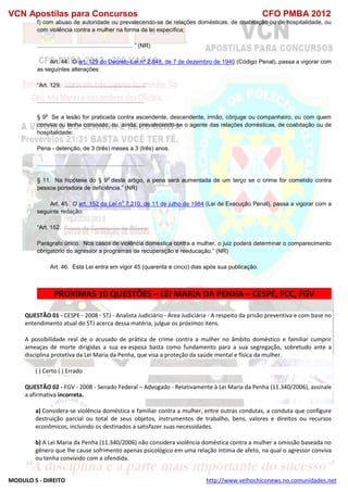  direito para o concurso CFOBA