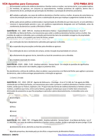  direito para o concurso CFOBA