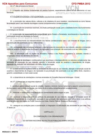  direito para o concurso CFOBA