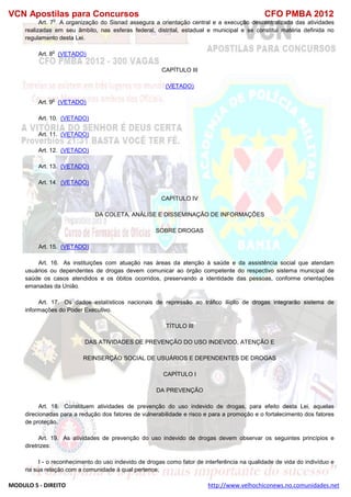  direito para o concurso CFOBA