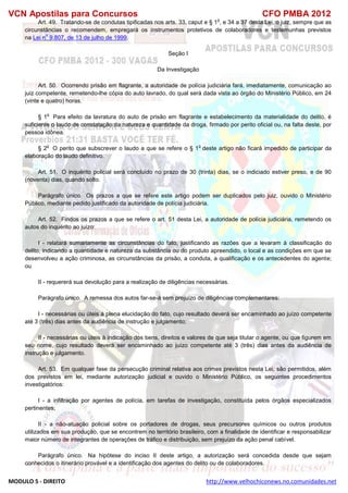  direito para o concurso CFOBA