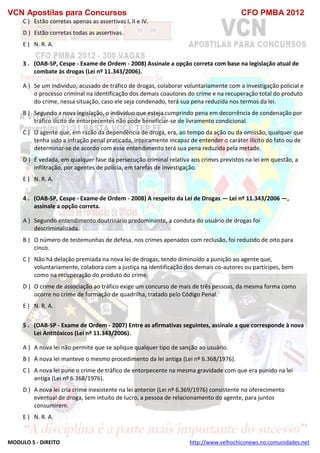  direito para o concurso CFOBA