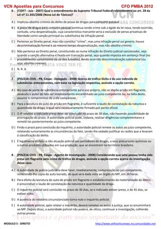  direito para o concurso CFOBA