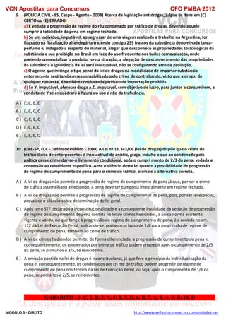  direito para o concurso CFOBA