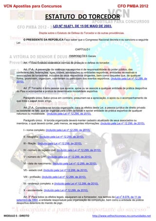  direito para o concurso CFOBA