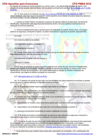  direito para o concurso CFOBA