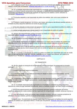  direito para o concurso CFOBA