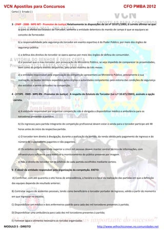  direito para o concurso CFOBA