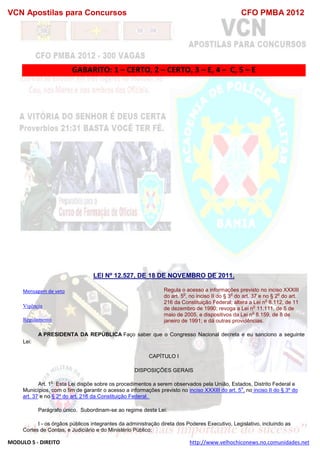  direito para o concurso CFOBA