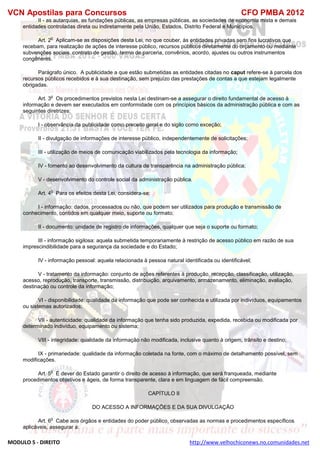  direito para o concurso CFOBA